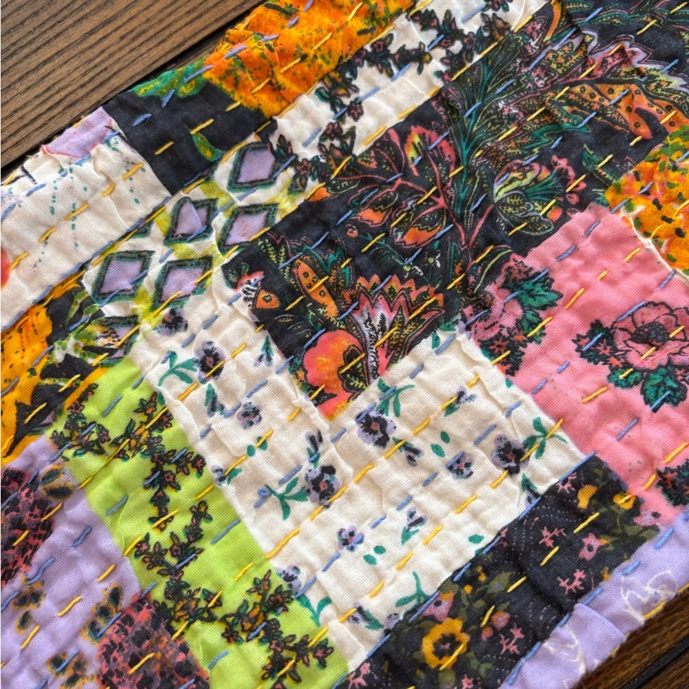 Free People patchwork cotton pants size 6 - Picture 3 of 14